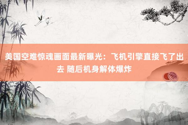 美国空难惊魂画面最新曝光：飞机引擎直接飞了出去 随后机身解体爆炸